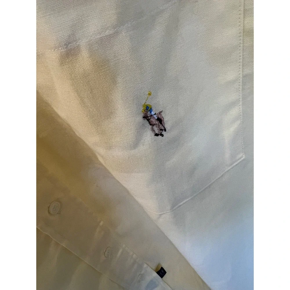 Polo Ralph Lauren Mens Short Sleeve Oxford Button Down Shirt Yellow Pony Logo 20